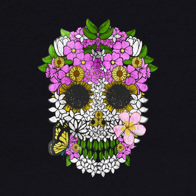 Dia De Los Muertos Skull Flowery Day Of The Dead by theperfectpresents